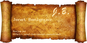 Jenet Benignusz névjegykártya